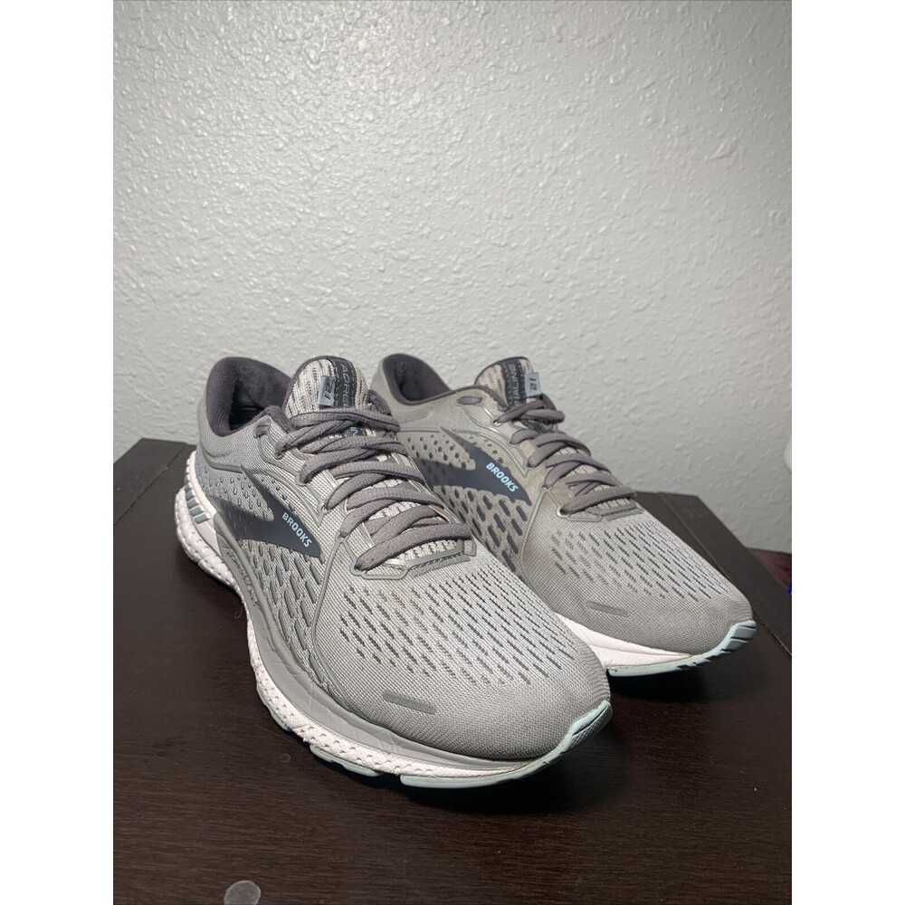 Brooks Womens Adrenaline GTS 21 1203291B061 Gray Running  Sneakers Size 6.5 B